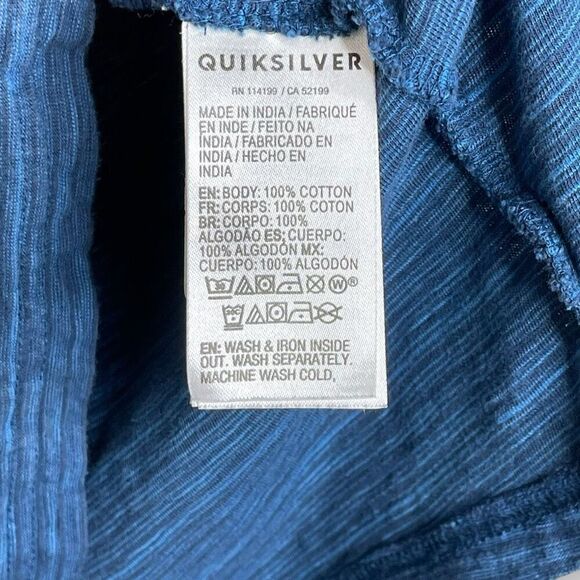 Quiksilver Kentin Hoody Hooded Shirt Heather Blue Modern Fit Men’s Size Medium - Picture 9 of 11